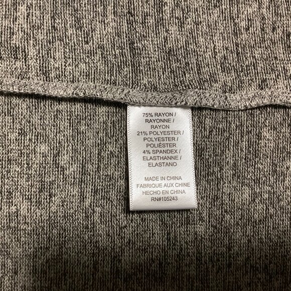 Bobeau long open front cardigan, gray/leopard print, size XS - Picture 5 of 5